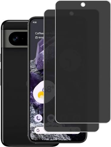 KELOLIN [2 Piezas Protector de vidrio de privacidad templado para Google Pixel 8 [Anti-rasguños] [Antiespia] 9H Protector Pantalla Privacidad para Google Pixel 8