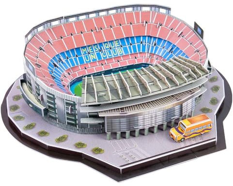 Habarri - Camp NOU Puzzle 3D - 3D Puzzle Stadion - 3D Fußballstadion für Kinder und Erwachsene - Fußballstadion Modell - Modellbau - 79 Elemente
