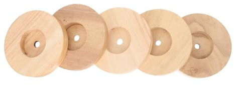 HOMSFOU Base De Lampe En Bois Massif Rond 12X12X0.79 Pouces Pied De Lampe De Table Accessoire Pour De Nuit Salon Bureau Chambre
