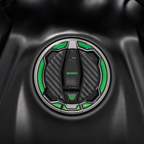 Resin Bike Adesivi Moto Compatibile con Kawasaki Versys 650 2022-2024 Verde. Protezione Tappo Serbatoio da Urti e Graffi. Adesivi Resinati con Effetto 3D Made in Italy