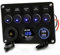 Pannello Interruttori per Auto Barca 5 Gang Interruttore a Levetta ON-off 2USB Presa Voltmetro a LED 12V 24V Presa di Corrente per Camper Veicoli Marine RV Truck (Blu)