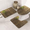 FLYIFE Lot de 3 tapis de salle de bain antidérapants en bambou avec tapis de toilette en forme de U et housse de siège de toilette