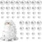 BOUBONI 48 Pcs Balls Cake Topper Decorations Balloon Cupcake Toppers Foam Cake Topper Balls Cake Balls Decorations for Birthday Party Wedding (Silver)