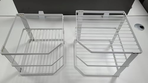 QIWODE Organizador Platos Armario Cocina, Estante Esquina Cocina, Estanterias Almacenaje Metalicas Cocina, Estantes Armarios Organizador para Platos, Especias, Tazas, Blanco (Paquete de 2)
