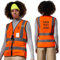 AYKRM Warnweste Damen - Personalisierbar mit bedruckbarem Text oder Logo, Sicherheitsweste mit Mehreren Taschen, Reflektorweste Fahrrad Damen, Orange, M