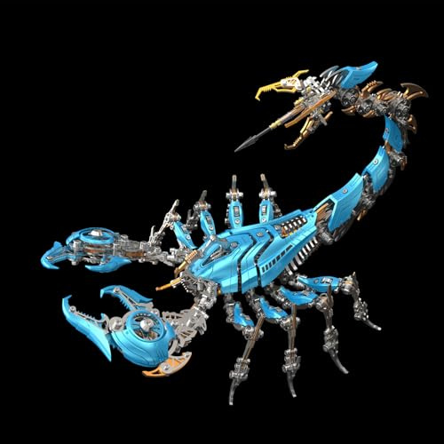 UpGLeuch Bunte 3D Metall Puzzle Erwachsene Skorpion mit Licht, 3D Modellbausatz Metall für Erwachsene mit Werkzeugen, Desktop Ornaments Spielzeug Geschenke