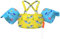 HeySplash Gilet da Nuoto per Bambini, Braccioli Galleggianti da Bambini con Peso 22-44lbs Anni 2-6, Giubbotto Galleggiante Bracciali Nuoto con Cinghia Regolabile per Bambini, Balene Gialle Blu