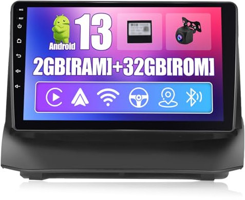 NHOPEEW 2+32G 9 Pollici Radio Android per Ford Fiesta 2009-2017 - Wireless CarPlay & Android Auto, Navigazione GPS, Controllo del Volante, FM RDS, Split Screen