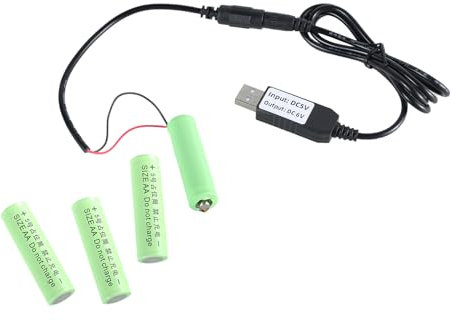 Zxfdsfdbnm USB AA LR6 Batteria Eliminatori Kit Sostituzione Kit 5V A 6V Booster Alimentatore 4pcs 1 5V AA LR6 Cavo Spina