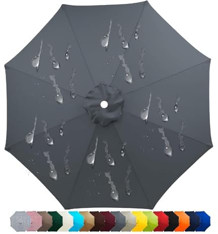 Fundas de Repuesto para Sombrilla de 2/2.3/2.5/2.7/3 Metros 6/8 Brazos Toldo de Repuesto para Sombrilla, Terraza Exterior, Parasol,Jardin Impermeable Toldo para Sombri(#5,(6ribs)300cm/9.8ft)