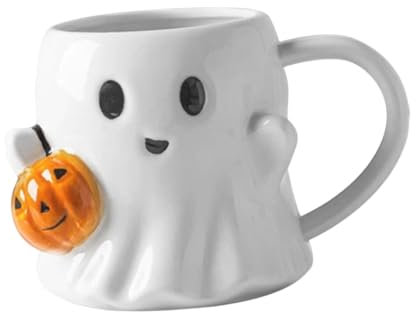 OUNONA Halloween Ghost Coffee Mug: Pumpkin Ceramic Coffee Cup for Tea Decoration for Halloween Birthday Parties and Daily Use 600ml