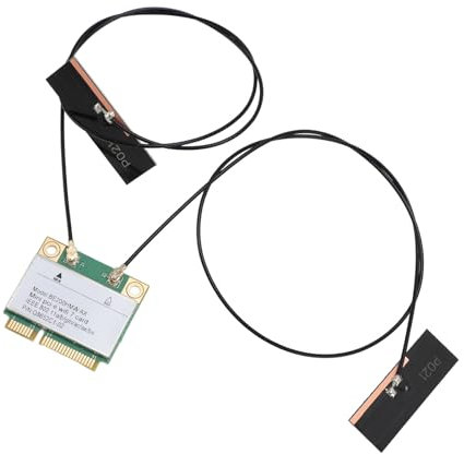 WiFi 7 Wireless Card, Dual Band 802.11ax Mini PCI-E WiFi Adattatore di Rete, BT5.4 2.4GHz 574MBPS 5GHz 2,4 Gbps 6GHz 5800MBPS per Laptop 10/11 per PC (con antenna)