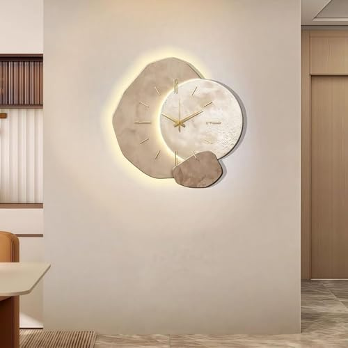 PVYGDXYI Kreative Uhr zum Aufhängen mit LED-Licht, leuchtende Wanduhr, einfache dekorative Uhr für Zuhause, Restaurant, Hotel, 60 x 60 cm