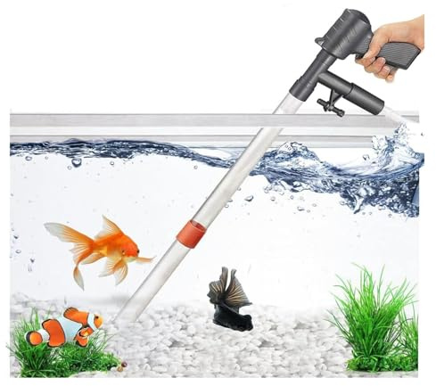 Aquarium-Kies-Reiniger, verstellbarer Aquarium-Reiniger mit 3 m Wasserrohr für effizientes Waschen von Sand und Wasserfilterung