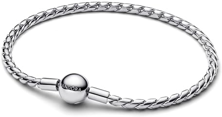 PANDORA Moments Runder Verschluss Flügel-Kettenarmband aus Sterling Silber, Kompatibel Moments, Größe: 17cm, 594028C00-17