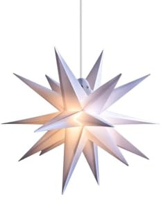 ZICOM LED Dekostern Weihnachtsstern Stern mit 18 Zacken wetterfest, weiß Ø 40cm Innen und Außen für Weihnachten, Hochzeiten, Party, Dekoration, Geschenkidee, 230V 50Hz, LxBxH 40x40x40cm