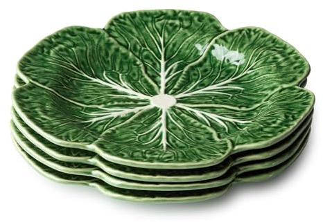 Le Jardin Set of 4 Cabbage 3D Dinner Plate 11 – Sculpted Green Stoneware Leaf Plate – Seasonal Garden-Inspired Tableware for Spring & Summer Dining and Entertaining