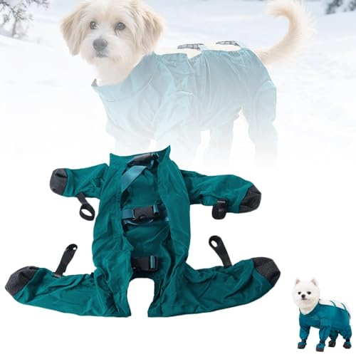 Hunde Pfotenschutz Schnee, Hundeschuhe mit Hundemantel Set, wasserdichte Winter Hundekleidung für Schnee & Kälte, Atmungsaktiv und Warm, Mit Reflektorstreifen für kleine Hunde (#A, S)