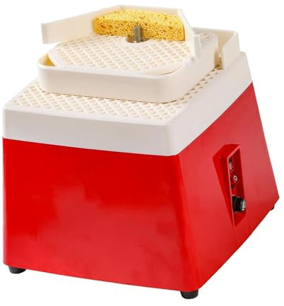 JISADER Máquina de Pulido de Vidrio Compacta para Esmerilar Bordes Formas Curvas Y Biseles con Doble Nivel Y Bomba de Agua Automática Adecuada para Aficionado, Rojo