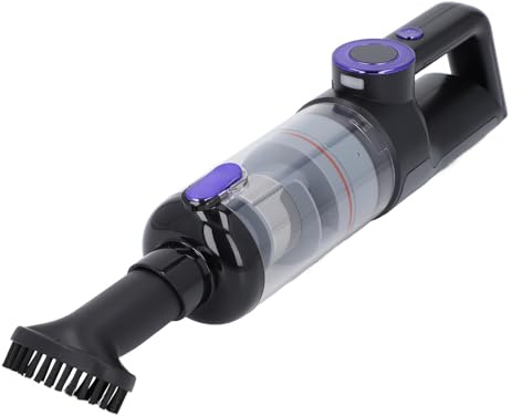 HELEVIA Aspirateur à Main de Voiture, Portable sans Fil 14 000 PA, Aspiration Puissante avec Moteur sans Balais, Lumière LED, écran HD, Batterie 6 000 MAh, 4 Accessoires, pour Le
