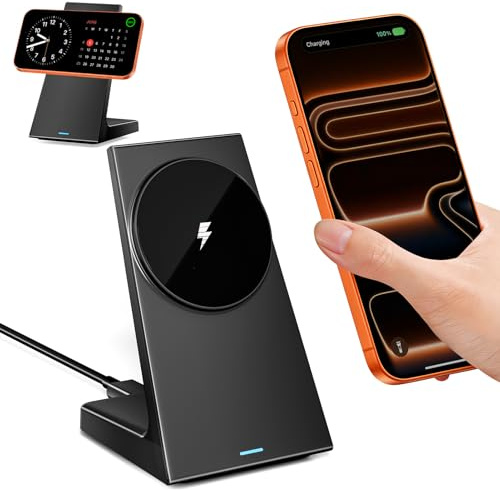 Mag Safe Wireless Ladegerät, Magnetische Kabellose Ladestation | Schnelle Ladestation, Kompatibel mit iPhone 18 17 16 15 14 13 12 Series, AirPods Pro 2, AirPods 3