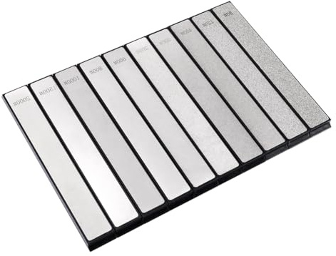 Mucshim 10 Stück Diamant-Schleifstein-Messerschärfer für Edge Knife 80, 120, 200, 400, 500, 600, 800, 1000, 1500, 2000 Set