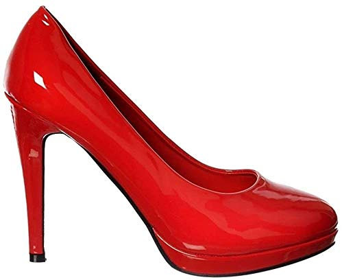 (BS12925) - New Mens Womens Drag Queen Cross Dresser HIGH Heel Pointy Toe Court Shoes Big Sizes UK 9,10,11,12 (11 UK / EU45, Red Patent)