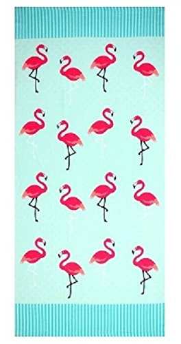 PING Strandtuch Microfaser Handtuch Extra Groß Badetuch 100x180cm für Damen Kinder Dünn Ultraleicht Duschtücher Ideal für Reisen Fitness Yoga Sauna Flamingo Bedruckt
