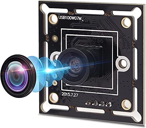 ELP 720P USB Kamera Super Mini Embedded Webcam Board mit 45Grad M7 Objektiv Megapixel HD OV9712 Kameramodul USB für Laptop USB2.0 UVC PC Kameramodul, mit 3.3ft/1m Kabel für Computer USB100W07M-MHV120
