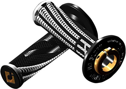 ODI Schwarz Weiß Emig2 Pro Lock On V2 Mx-Lenkergriffe - Paar (One Size, Schwarz)