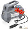 Compressore d’Aria per Auto HAUSBELL 12V, Gonfiatore Digitale 150 PSI con Spegnimento Automatico, Luce LED di Emergenza, Adattatori Valvola – Accessorio Portatile per Gonfiaggio Rapido (Grigio)