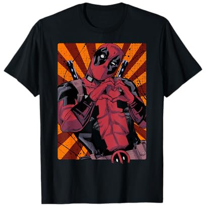 Marvel Deadpool Heart Hands Portrait T-Shirt