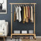 Kleiderständer, beweglicher Kleiderbügel, Garderobe für den Haushalt, höhenverstellbar in vier Ebenen, mit Flaschenzug- / Stangenständer, einfach und modern, starke Tragfähigkeit/golden / 120x