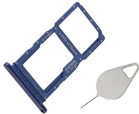 OnlyTech - Tiroir/Support de la Carte Double sim et Carte mémoire Micro SD du Huawei P Smart Z Bleu + Outil d'extraction