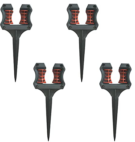 MSUIINT Garden Hose Holder, 4PCS Water Hose Holder 10.2 inch Smooth Roller Mechanism Allows Heavy Duty Hose Guide Spike Stand Support for Lawn Garden
