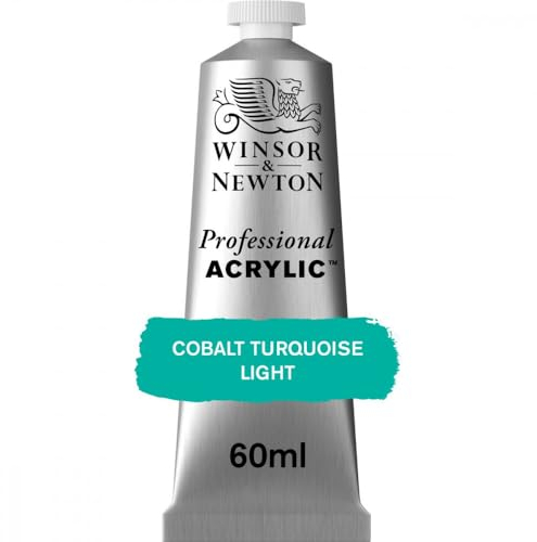 Winsor & Newton 8840454 Professional Acrylfarbe in Künstlerqualität, hohe Farbbrillanz & Deckkraft, Archivqualität, 60ml Tube - Kobalttürkis Hell