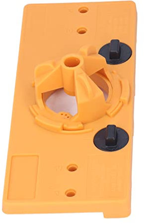 Walfront Scharnier Lochsäge Jig Bohrlehre Scharnier Bohrvorrichtung Guide Locator Positionierer mit Tiefenanschlag Bohren Verdeckte Scharniere für Tischbohrmaschinen Elektrische Bohrmaschinen(Gelb)