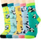 Jeasona 5 Paare Panda Socken Kinder Geschenk für Mädchen/Jungs 35-38 Baumwolle Bunt Süße 8-12 Jahre