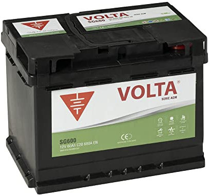 Bateria de Coche AGM 60Ah 680A Start-Stop Avanzado AGM - Borne +Dcha - Medidas Largo 242 x Ancho 175 x Alto 190 mm con 2 años de Garantía - Fabricación Europea.