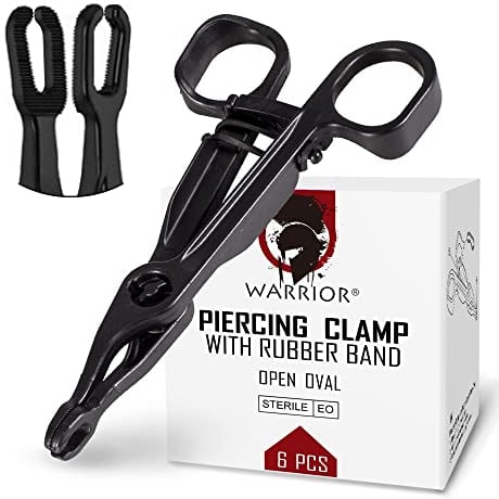Pinze sterili monouso per piercing pinza plastica 6 pz Warrior single-use pliers Open Oval Ovale Aperto
