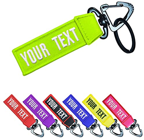 Customized Keychains Embroidery, Personalized Key tag,Key Ring Accessories | Personalized Luggage Tag Motorcycle Keychain Key Tags, Double Sided Embroidered Text/Number Tag Keychain For Rooms Car Biker