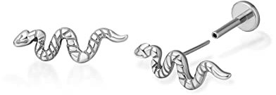limerencia G23 Hypoallergene Ohrstecker mit flacher Rückseite, 18 g, F136 Titan in Implantatqualität, Presspassung, Gewindeloser Push-Pop in Knorpel, Helix, Labret, Lippe,Tragus-Piercing-Ohrstecker
