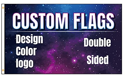 3x5FT Doppelseitige Anpassung der Flagge im Freien Verwenden Sie Ihren personalisierten Bildtext oder Logo zu kundenspezifischen Geschenken Drucken