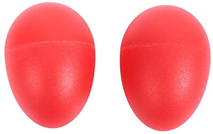 Aflytep 1 Pair Plastic Percussion Musical Egg Maracas Shakers red