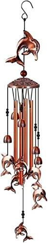 PHONME 35-Zoll-Windspiele, Retro-Delphin-Glocken, beruhigende melodische Töne for den Patio-Garten Garten Dekoration
