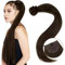 Easyouth Echthaar Zopf Braun Extensions Pferdeschwanz Echthaar Dunkelbraun 35 cm 70g Pferdeschwanz Haarteil Echthaar Remy Naturlich #2