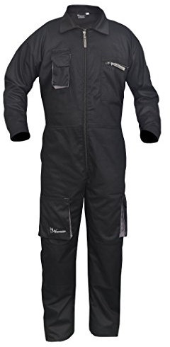Work Wear Men's Overalls Boiler Suit Coveralls Garage Overalls Mechanics Boilersuit 4 Colours (S, BLACK)