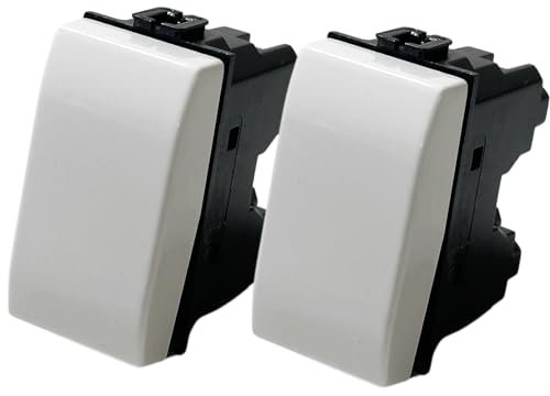2 Pezzi Prese Interruttori Deviatori 16A 250V Compatibile Con Bticino Matix Bianco (Deviatore 3005M, 2)