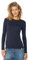 DANISH ENDURANCE Thermal Tops Womens, Merino Wool Base Layer Womens, Thermal Long Sleeve Shirt for Winter, Dark Navy, XL