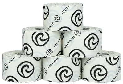 Rehband Sport-Tape, 6 Rollen reißbarers Tape, hautfreundliches & stark haftendes Profi Sport Tape, Gelenk & Finger Tapeverband, unelastisch & wasserresistent